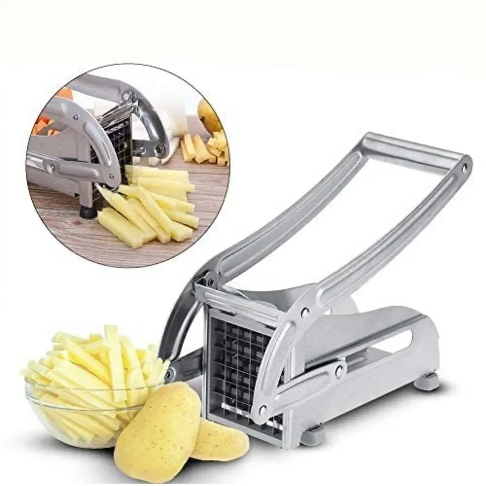 Stainless Steel French Fry Cutter - ManualPotatoSlicer for HomeUseMulti-FunctionalVegetableCutter for Cucumber Carrot