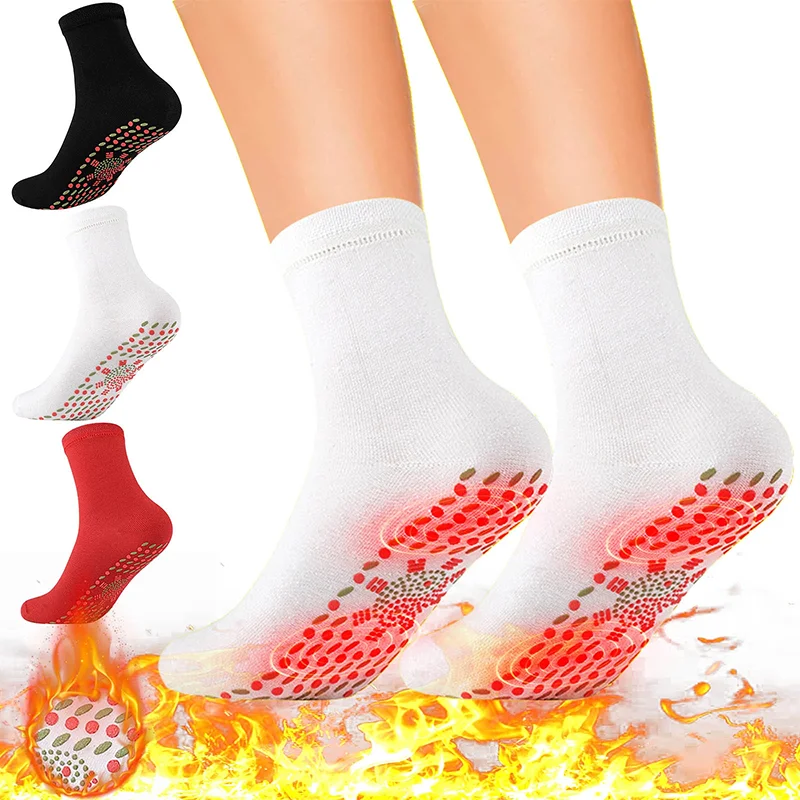 

1 Pair Self Heating Socks Casual Breathable Unisex Tourmaline Slimming Health Sock Slimming Health Non-slip Massage Ski Fitness