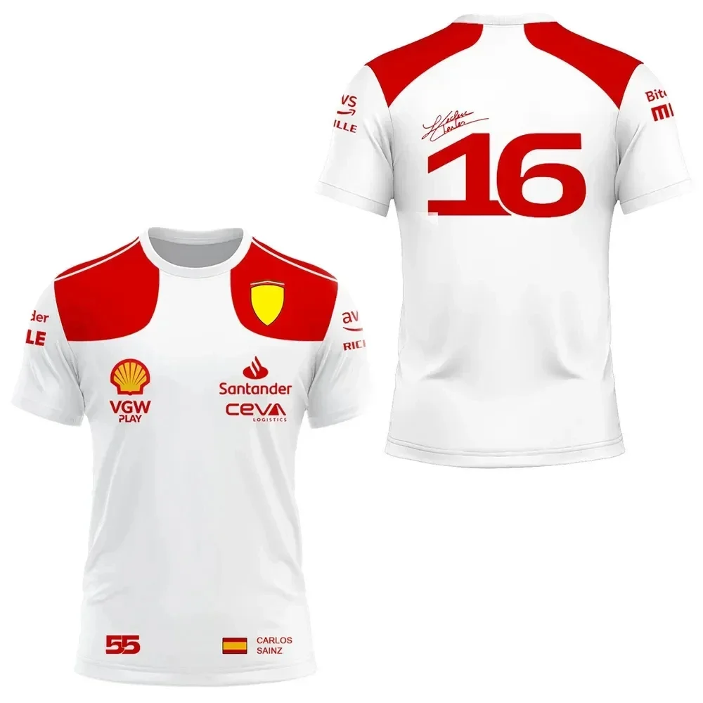 

F1 Men's Racing Team Red T-shirt, Outdoor Shirt, Carlos Sains, Size 55, 2023 Novelty, Size 16