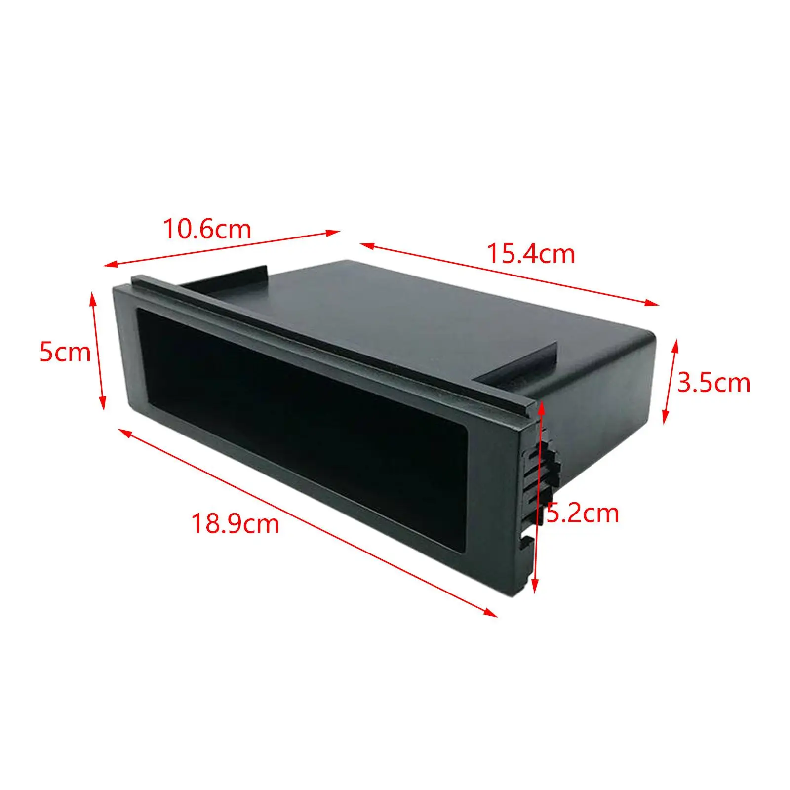 Scatola Portaoggetti Auto Singolo DIN Per Sterzo, Cassetto Di Ricambio In ABS Nero - 3