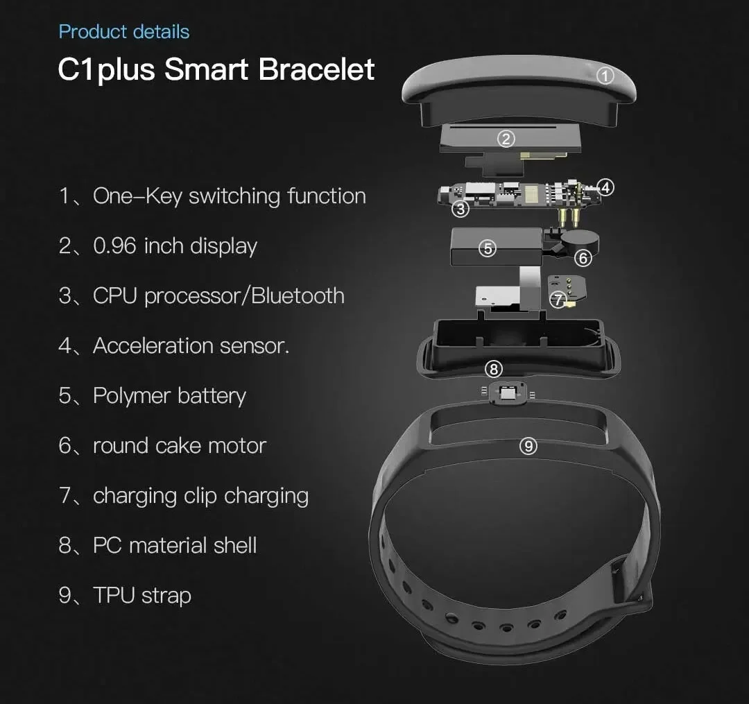 C1 inteligentne zegarki wodoodporne opaska monitorująca aktywność fizyczną monitorujące w czasie rzeczywistym wielofunkcyjne sportowa bransoletka do Android IOS Unisex New 14 S16147bdb30dd421b81261e8d712c367aX C1 inteligentne zegarki wodoodporne opaska monitorująca aktywność fizyczną monitorujące w czasie rzeczywistym wielofunkcyjne sportowa bransoletka do Android IOS Unisex New