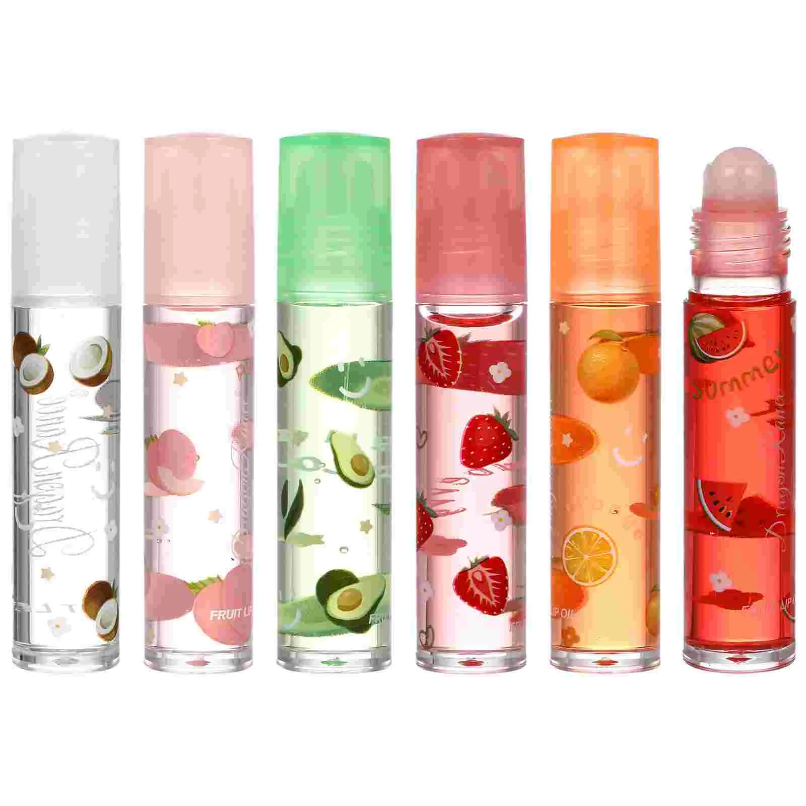 

6 Pcs Fruit-flavored Lipsticks Transparent Colorless Moisturizing Lip Glosses Lip Lotions