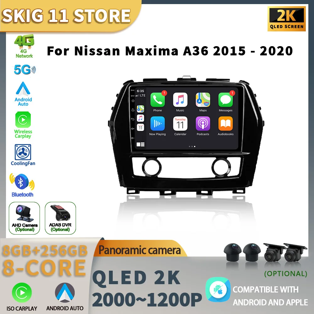 

Car Radio For Nissan Maxima A36 2015 - 2020 Stereo Touchscreen Multimedia Player 4G GPS Navigation Wireless Carplay Android 13.0