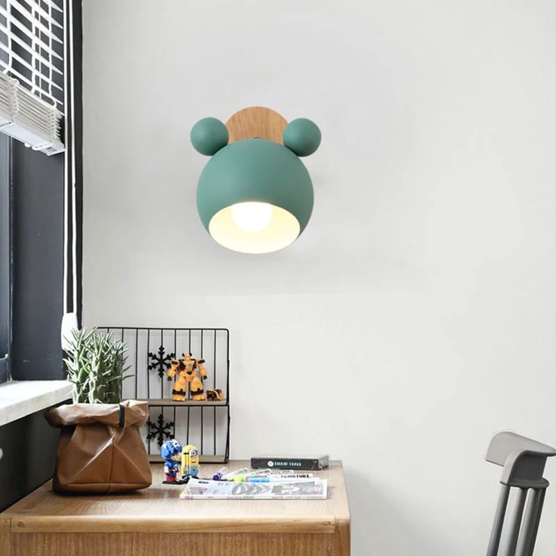 Led Light Led Wall Lamp Wall Light Modern Wall Lamp Colorful Iron Mickey Wall Lamps For Living Room Bedroom Baby Room Decor Nordic Home Bedside Light Fixtures