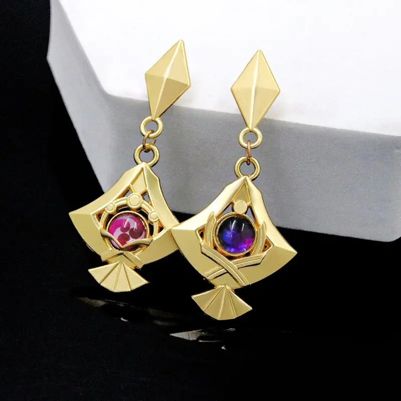 Anime Genshin Impact Anime Yae Miko Vision Cospaly Props Metal Alloy Earring Ear Studs Jewelry Women Accessories Gift for Fans 4