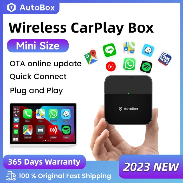 AutoBox Wireless CarPlay Adapter MINI Carplay  Music Spotify Waze  Auto Plug and Play For Toyota Audi Car WIFI BT5.8 ios16 - AliExpress