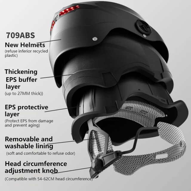 Electric Car Helmet Men Summer Sun Protection Led Battery Car Hard Hat Women's Four Seasons Universal Motorcycle Half Helmet 3
