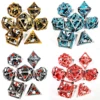 DnD Metal Dice Set - Dragon Hollow Blue Zinc Alloy 7pc Polyhedral Dice for Dungeons and Dragons RPG with Display Box 6