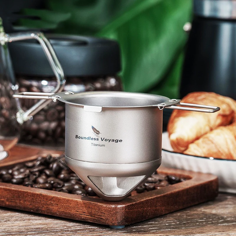 Boundless Voyage Titanium Reusable Coffee Filter Paperless Coffee Filter Metal Pour Over Maker