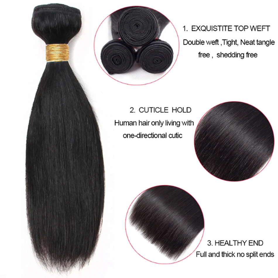 Capelli Lisci Corti Mongoli, Extension di Capelli Umani Lisci, Nero Naturale, 1/3/4 Pezzi/Lotto, Fasci di Capelli Umani Grezzi in Offerta - immagine 5