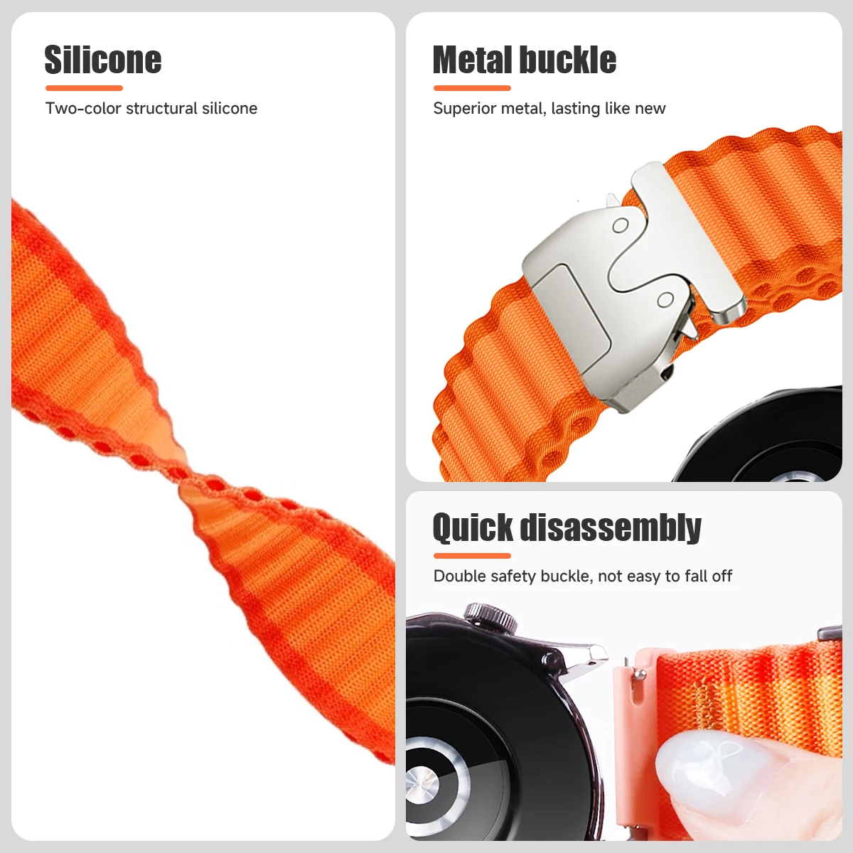 Woven Nylon QuickFit Strap Bracelet, 20mm/22mm/26mm