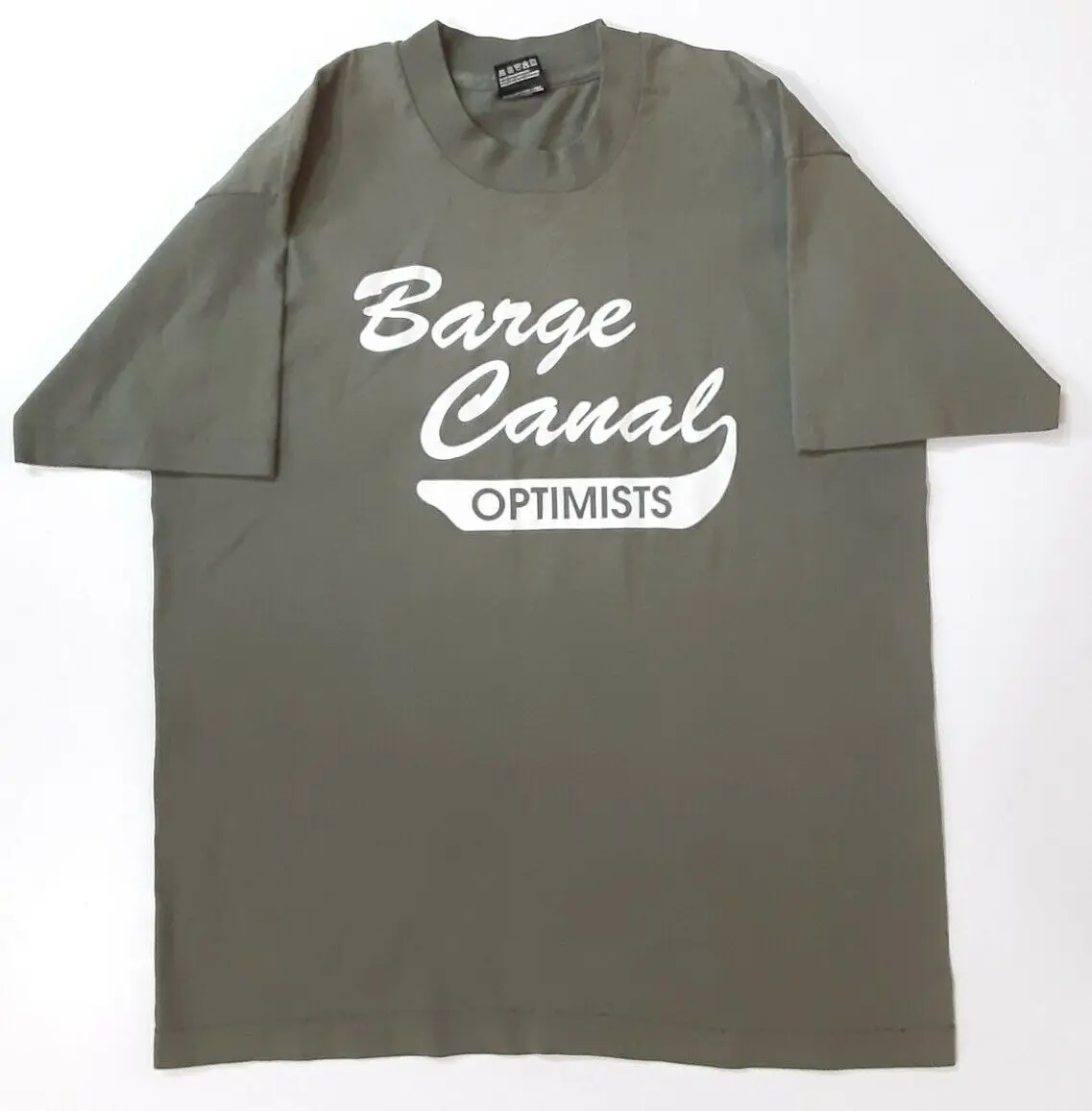 Vtg Fotl Erie Barge Canal Optimists Maglietta Verde Mens Sz L Made In Usa Maniche Lunghe O Corte