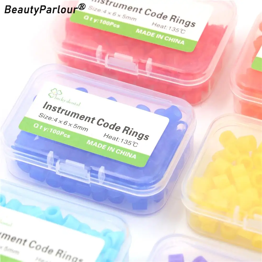 100PCS/box Multi-Color Silicone Dental Instrument Color Code Rings Autoclavable Disinfection Orthodontic Circle Universal dental color code rings