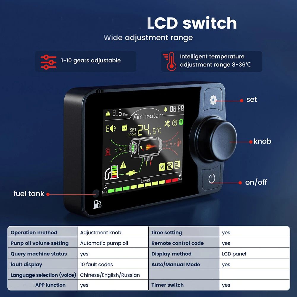 12V-24V Car Air Diesel Heater LCD Switch Parking Controller Bluetooth Remote Control 3 Wires LCD Monitor air diesel heater switch