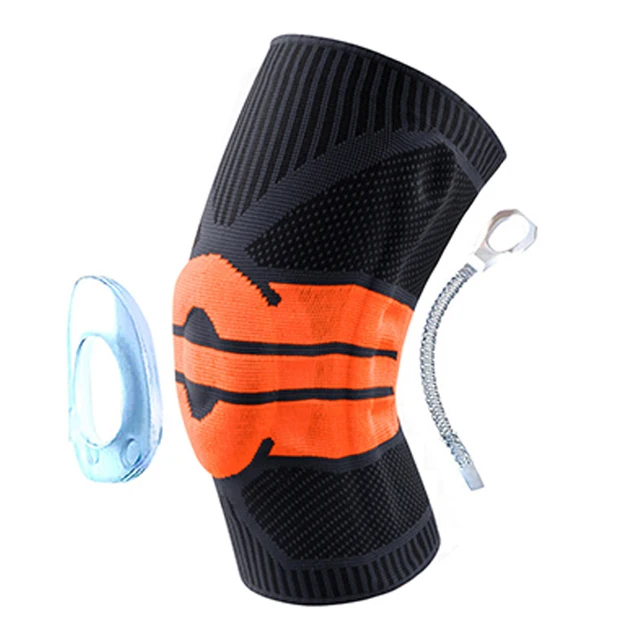 Tcare 1 Piece Professional Compression Knee Brace Support for Arthritis Relief, Joint Pain, ACL, MCL, Meniscus Tear Post Surgery Black Orange-1 Piece