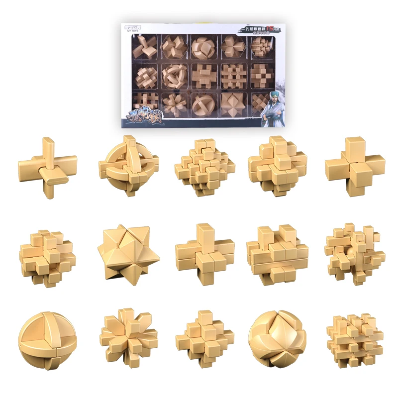 

Bundle Toy Magic IQ For 3D Interlocking Brain Set Bamboo Plastic Kong Puzzles Adults ABS Lock Game Ming Kids Burr Teaser