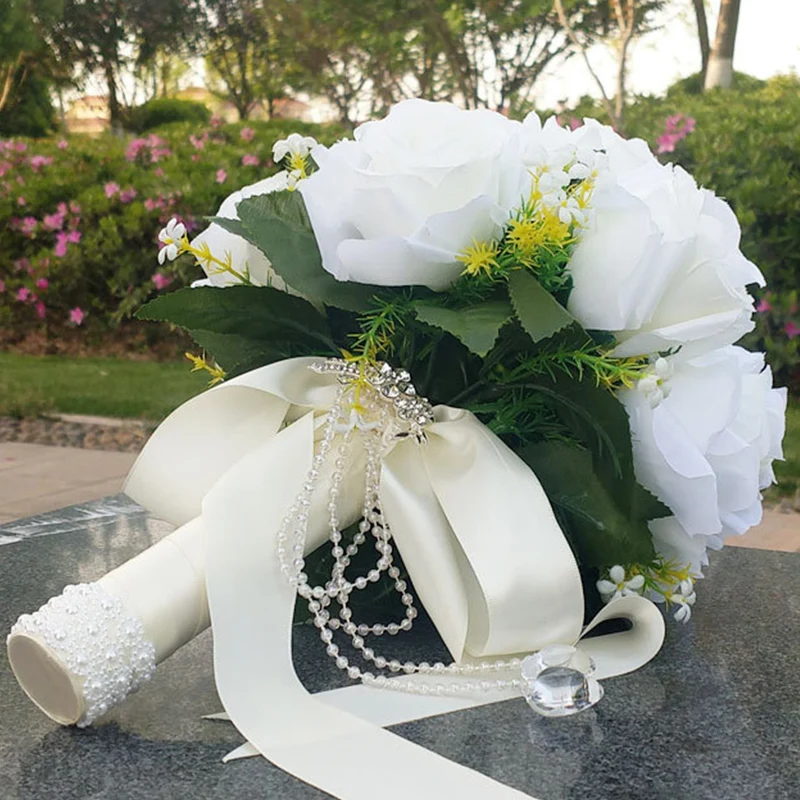 White Wedding Bouquet Bridal Bouquet Mariage Artificial Flowers Roses Wedding Bouquets For Bridesmaids Accessories