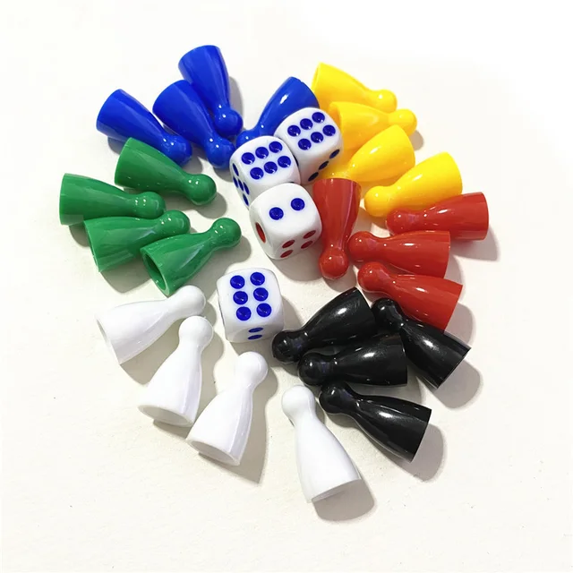 LUOZZY 40 peças peças de peões peças de jogos de tabuleiro peões de jogos  de plástico peças de tabuleiro marcadores acessórios - colorido