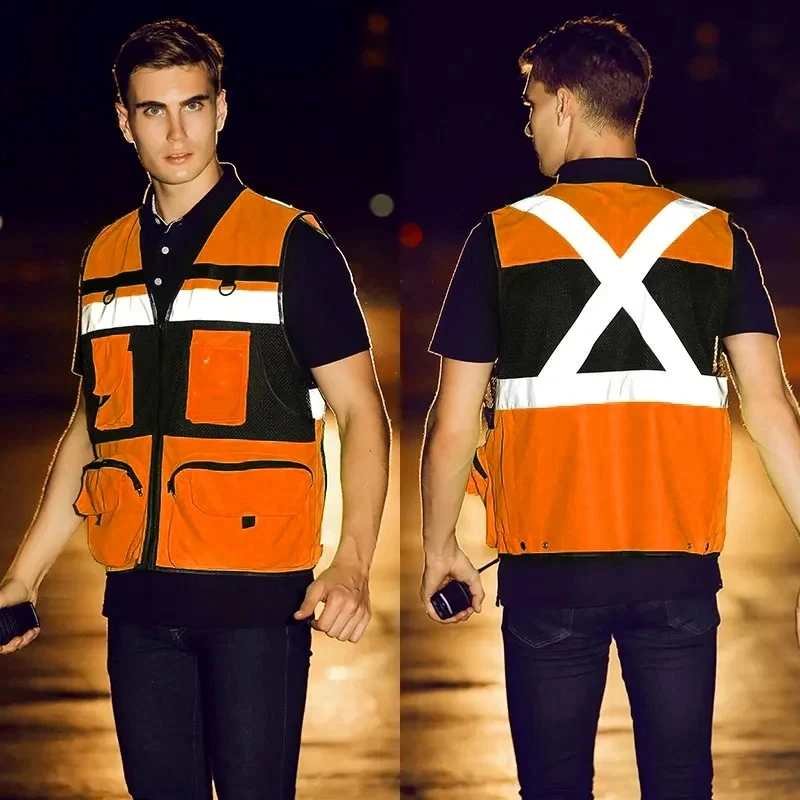 

High Visibility Reflective Safety Reflective Vest Personalized Customized Night Cycling Work Clothes For Construction Workers