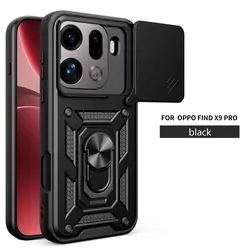 Custodia Premium Shockproof OPPO con Anello Magnetico e Copertura Scorrevole per Fotocamera