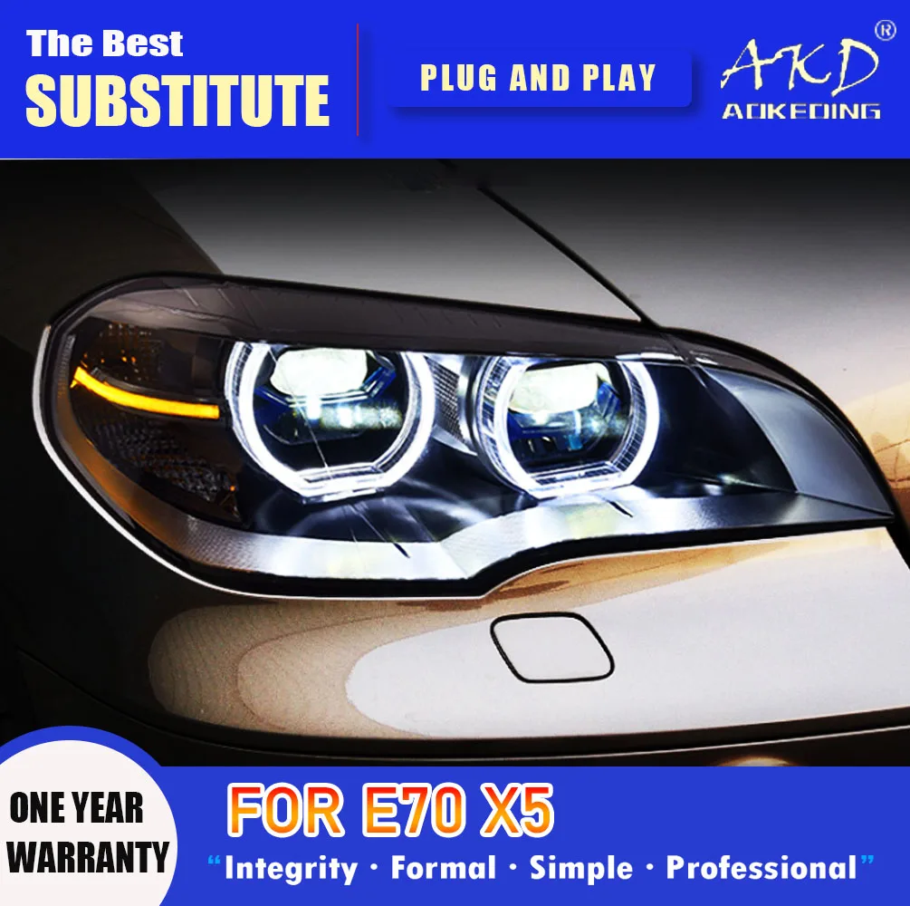 AKD Head Lamp for BMW E70 LED Headlight 20072014 Headlights X5 DRL