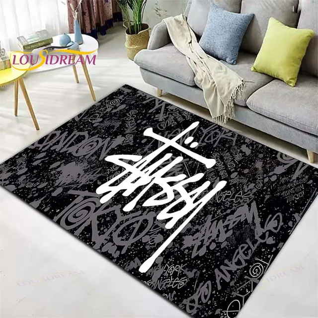 Elevate your living spaces with the S-Stussy 3D Printing Living Room Carpets