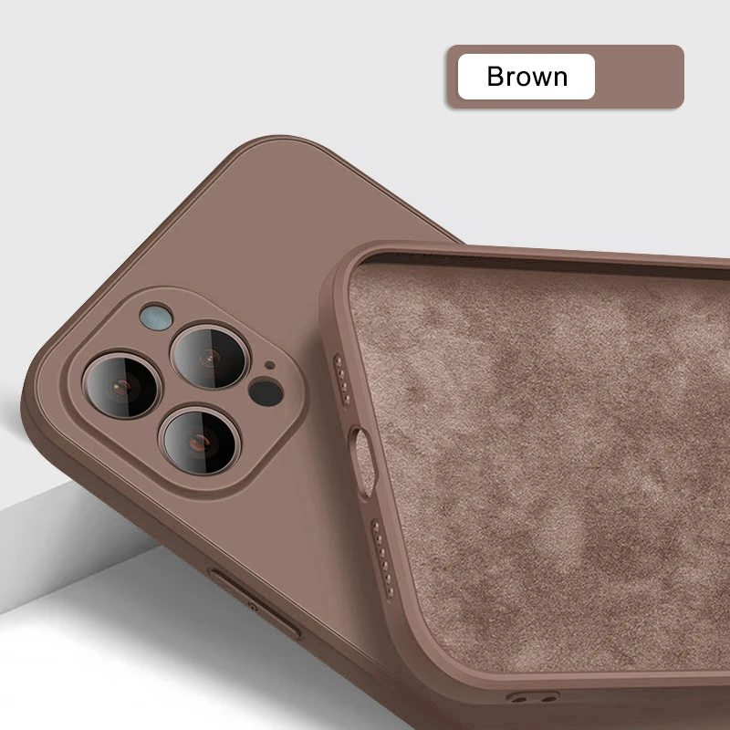 thumbnail image 1 of 3CG New Liquid Soft Silicone Square Phone Case For iPhone 15 14 11 12 13 Pro XS XR Max Mini 7 8 SE2 X Plus Shockproof Back Cover, 1 of 5
