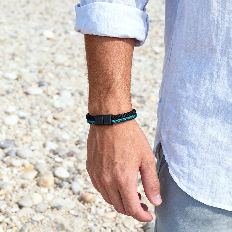 Bicolor Keel String Wrap Bracelet For Men