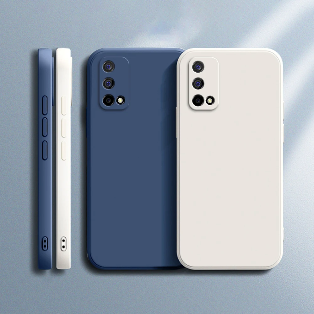 

Original Soft Case for OPPO Realme Q2 Pro Q2i Square Liquid Silicone Luxury Classic Protect Q2Pro 5G Shockproof Back Cover Funda