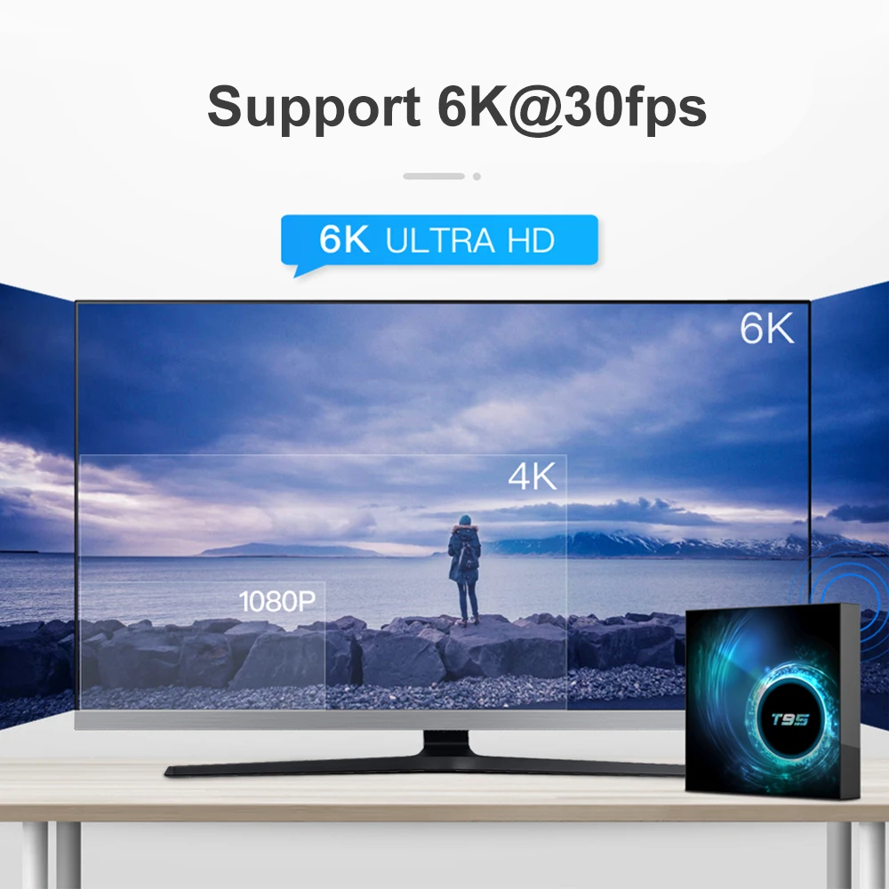 Original T95 Smart TV Box Android 10.0 Dual Wifi 3D Voice 4G 16g 32gb 64gb 4k Quad Core Set Top Box Media Player