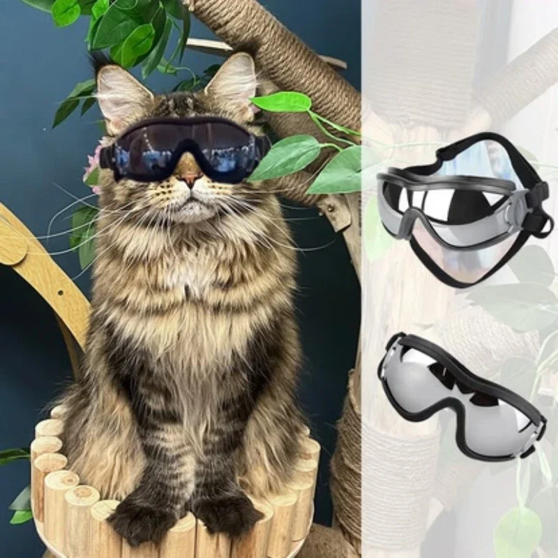 Dog Goggles for Small Breed Dog Sunglasses Dog UV Sunglasses Windproof Soft Frame Adjustable Straps for Small/Medium Dogs Puppy