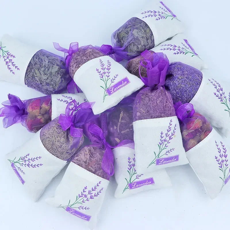 Deodorant Sachet Bags Fragrance Bags Lavende Sachet Bags Portable Flowers Printing Beautiful Fragrance Lavender Sachet Bag Seeds Dry Flowers Bags