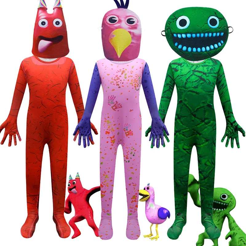 Garden of Banban Cosplay Costume Kids Boys Green Red Jumbo Josh Monster