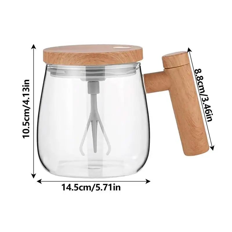 Mengshen Self Stirring Mug - Multipurpose Mixer Auto Stir Coffee Tea Cup  Portable Electric Stainless Steel Transparent, A034