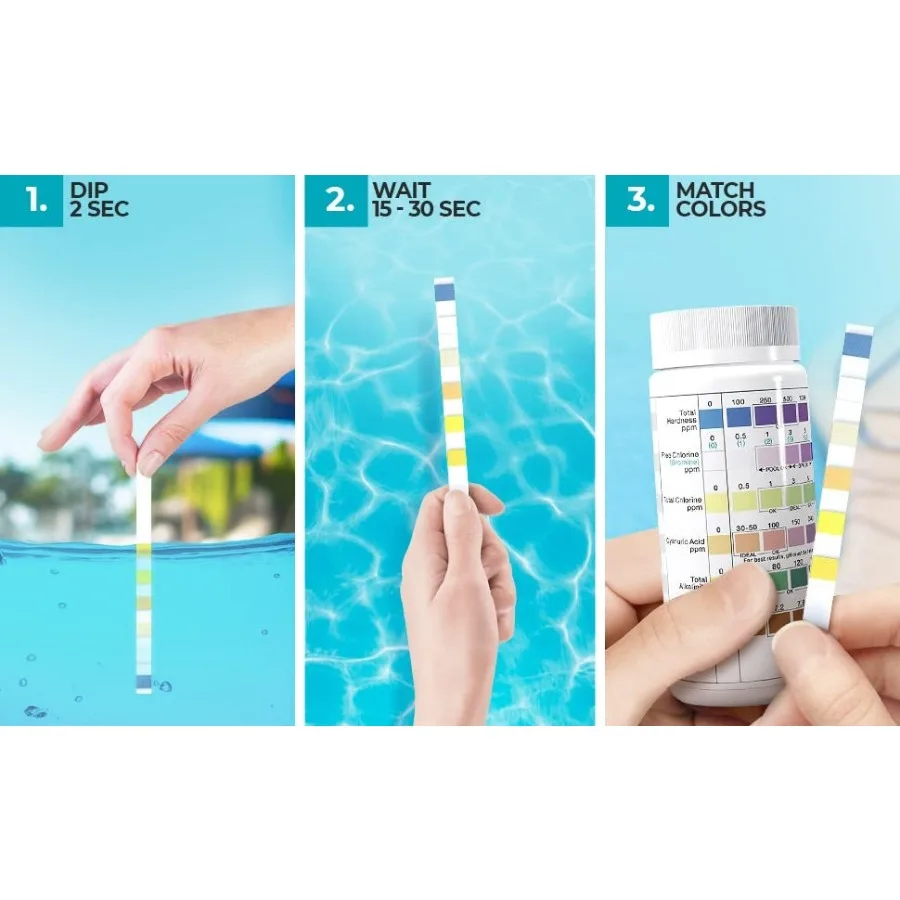 50pcs 6-IN-1 Aquarium Test Strips Fish Tank Test Kit Freshwater Saltwater Aquarium Water to Detect PH NO3 NO2 GH KH CI TCL