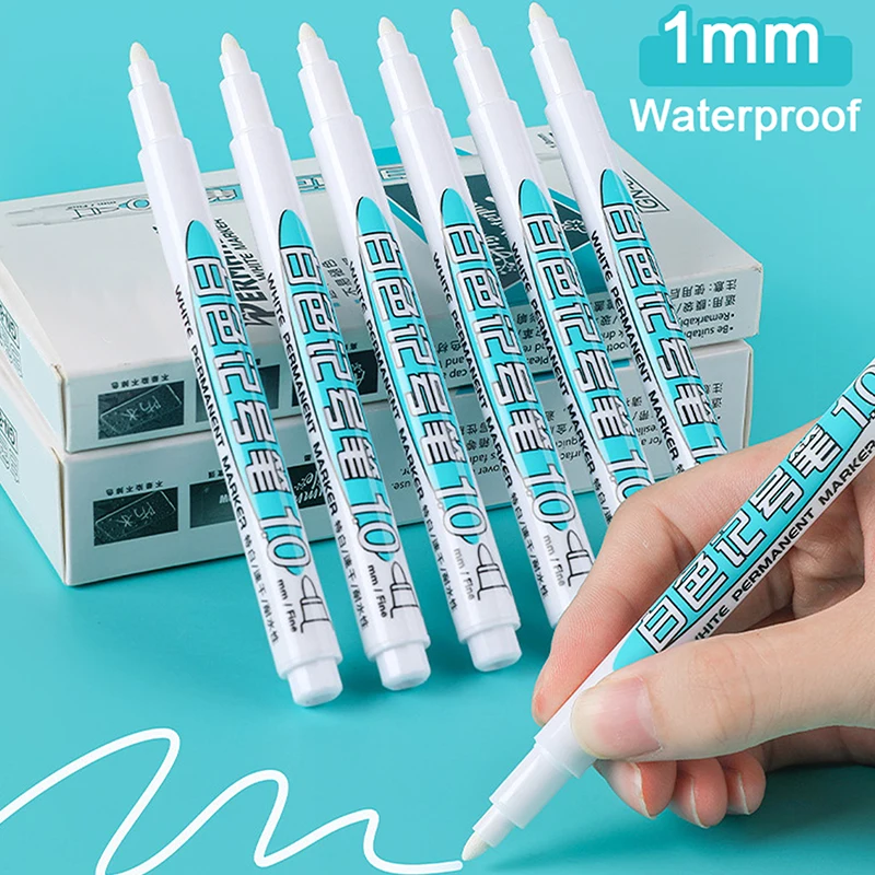 

1/3Pcs 1mm White Paint Marker Pen Deep Hole Markers Pen Set Waterproof Permanent Oily Pens for Rock Wood Metal Glass Tiles