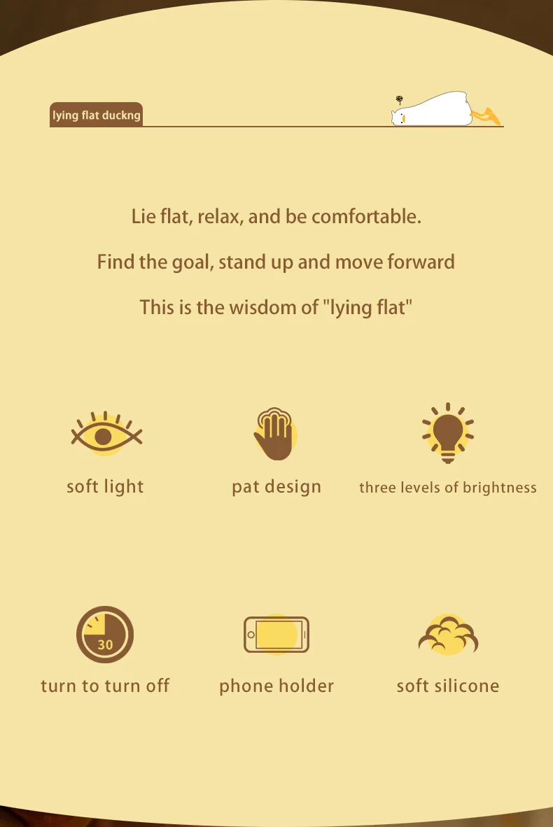 Duck Rechargeable Led Night Light Pat Silicone Lamp Bedside Cartoon Cute Nightlights For Home Room Decor