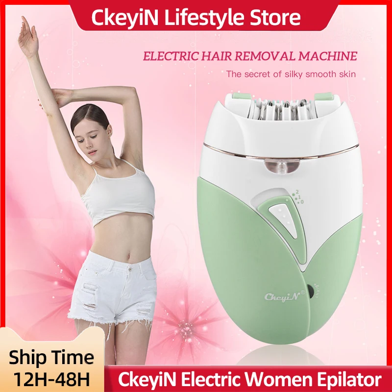 

CkeyiN Rechargeable Women Epilator Electric Female Epilator for Face Remover Hair Removal Bikini Trimmer Legs Body Depilatory