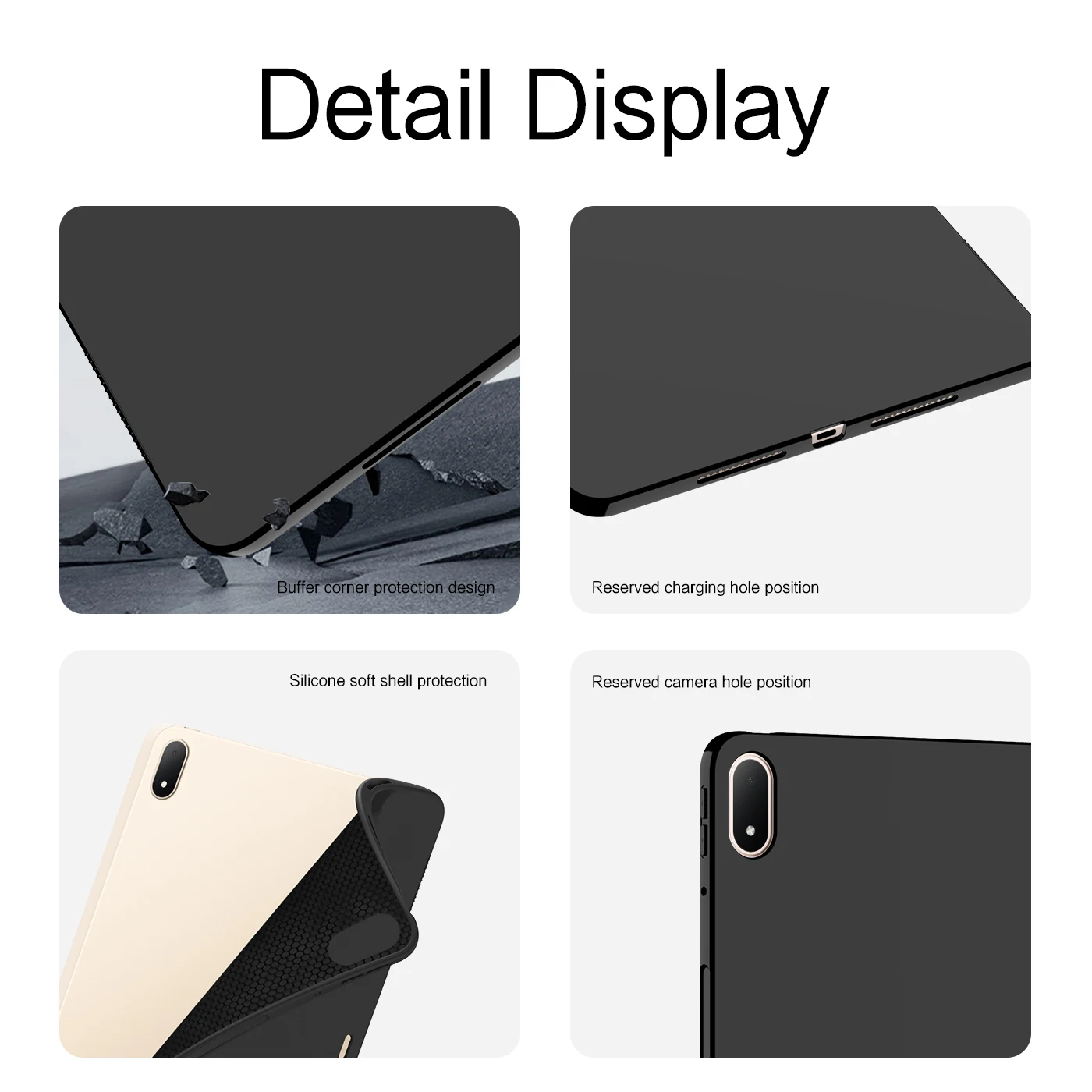 Durable Silicone Tablet Soft Case - 13.2 Inch TPU Back Cover Shell