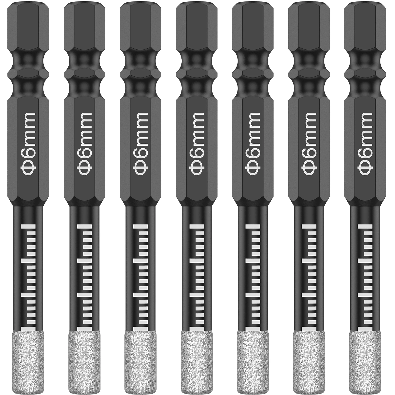 

7Pcs Dry Diamond Drill Bits Set 6mm Vacuum Brazed Diamond Core Drill Bit Kit Black Diamond Core Drill Bits Marble Concrete