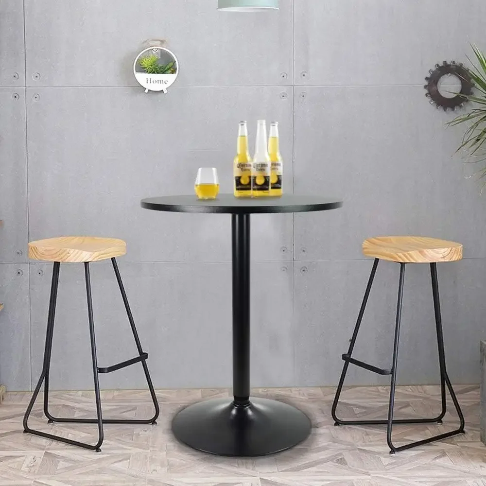 Stylish Round Bar Table Cocktail Pub Dining Bistro Furniture Easy Assembly Durable Steel Structure Floor Protection 3
