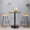 Stylish Round Bar Table Cocktail Pub Dining Bistro Furniture Easy Assembly Durable Steel Structure Floor Protection 3