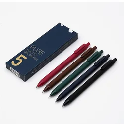 Kaco – stylos à Gel rétractable de couleur foncée, 5 pièces/boîte, 0.5mm, pointe Fine, rouge foncé/vert/marron/bleu/noir, pour journal intime 
