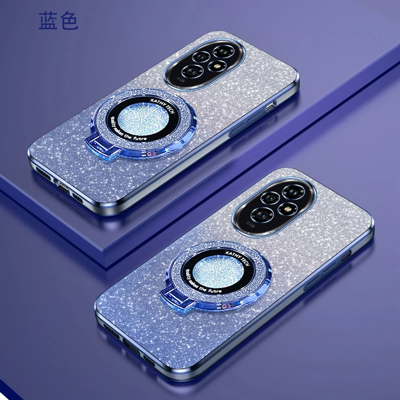 Glitter Plating Magnetic Holder Soft Silicone Phone Case