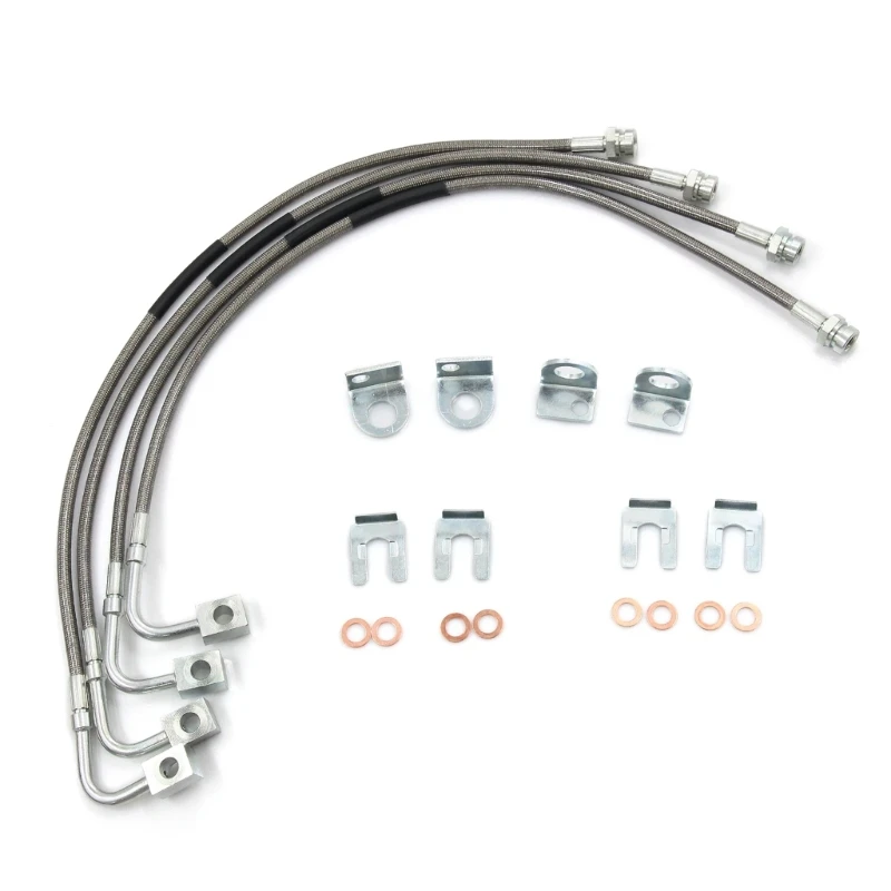 

Удлиненные передние/задние тормозные магистрали, тональный кабель из нержавеющей стали, прочный, совместимый для JK 2007-2018