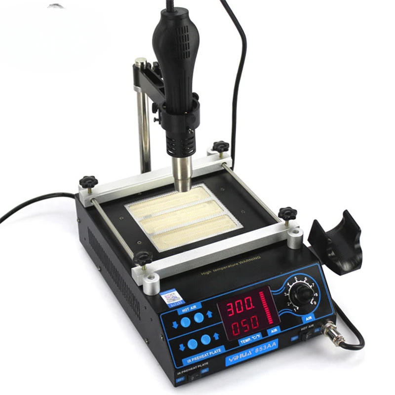 

YIHUA 853AA High power ESD BGA rework station PCB preheat and desoldering IR preheating station 110V/220V EU/US PLUS