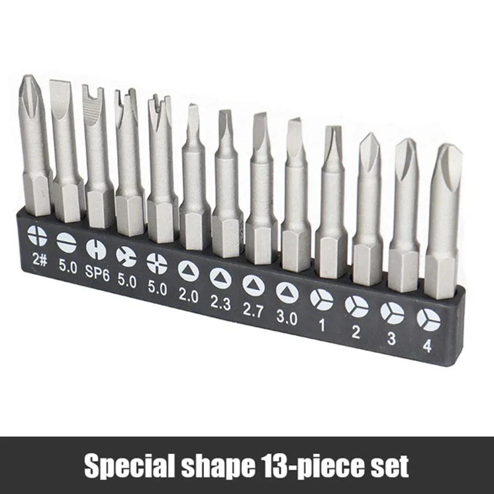 

13pcs 50mm Special Shaped Screwdriver Bit Set U Shaped Y Type Triangle Inner Cross Three Points Screwdriver Bit Power Tool
