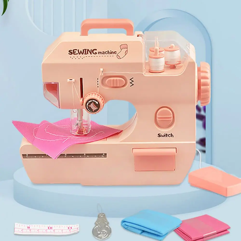 Portable Sewing Machine Mini Household Electric Sewing Machine With Presser Foot Pedal Home Crafting Mending Tools Toys For Kids 5