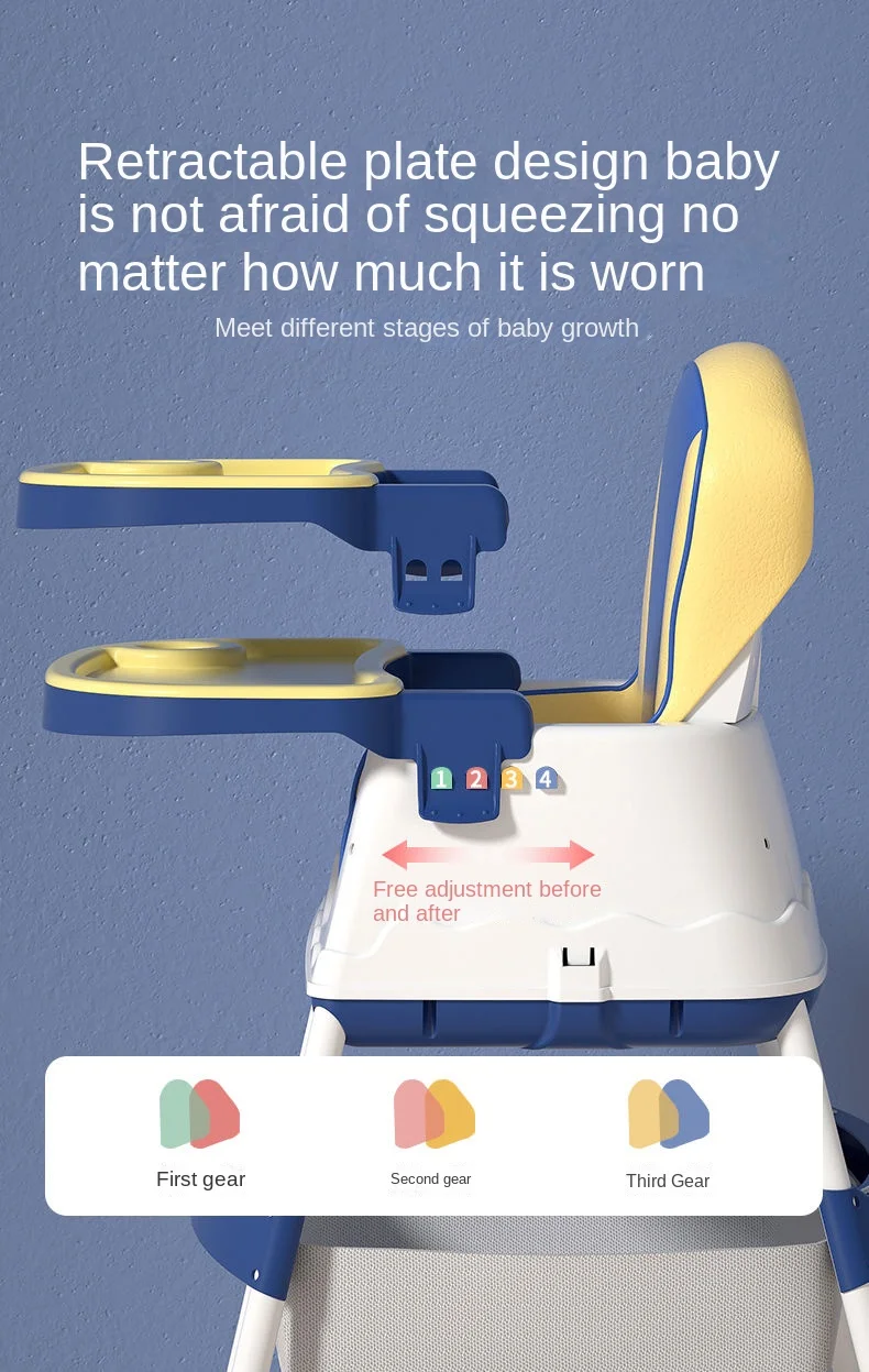 0-36Months Baby Dining Chair Eat Foldable Portable Home Baby Learning Chair Children\'s Multi-functional Dining Table Chair Seat