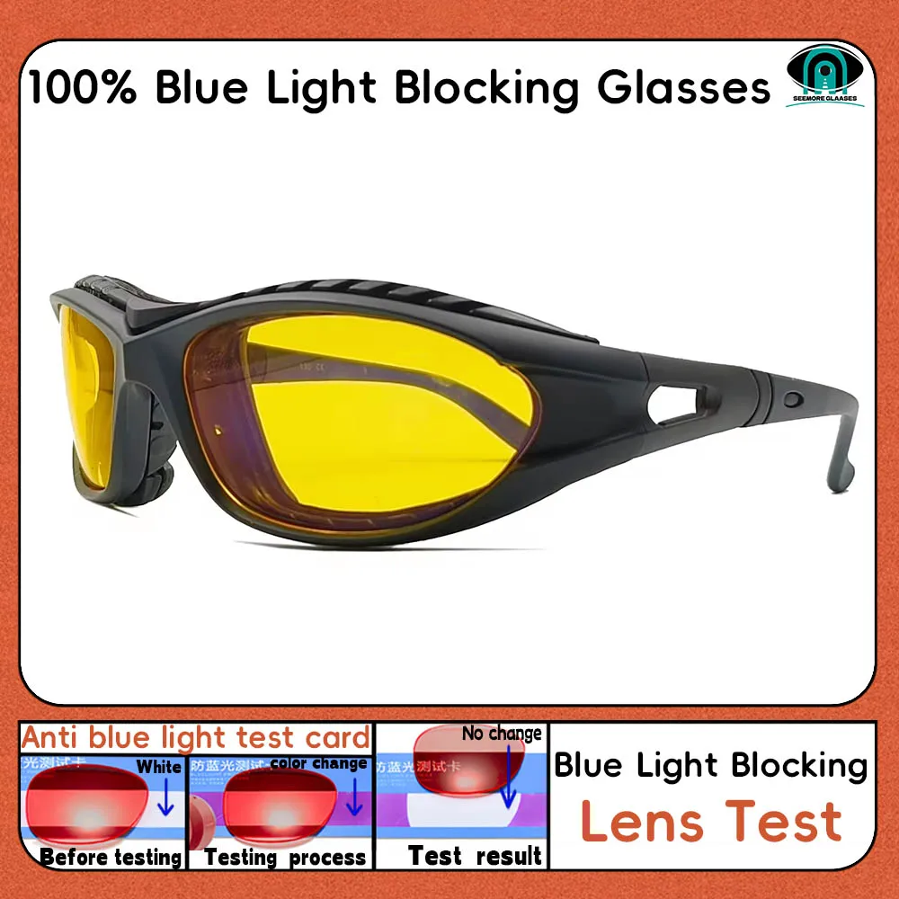 Red Lens，Orange Lens 100% Blue Light Blocking Goggles Glasses  Gaming Glasses Anti fatigue fashion Phone Eyeglasses 5